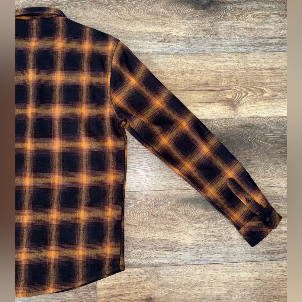 Nomad by Craft + Flow Rust Black Plaid Sierra Lined Flannel Size M 🍂LIKE NEW🍂 - Picture 8 of 14